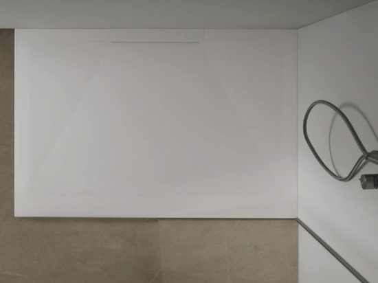 Receveur de douche extra-plat avec une évacuation sur la grande largeur, L. 100 à 180 cm x l. 70 à 100 cm, résine Akrytan® anti glissant, 10 couleurs, Livraison offerte et rapide